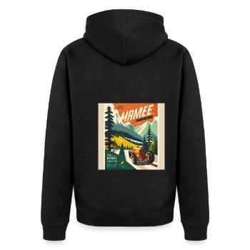 Rétro Car Poster Vintage Car Old School - Veste à capuche bio Premium Unisexe - noir - Dos - Nico (187cm)
