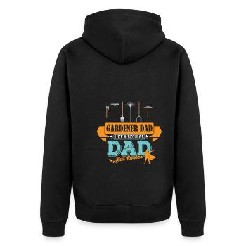Gärtner Vater Papa cooler - Unisex Premium Bio Zip Hoodie - Schwarz - Hinten - Nico (187cm)