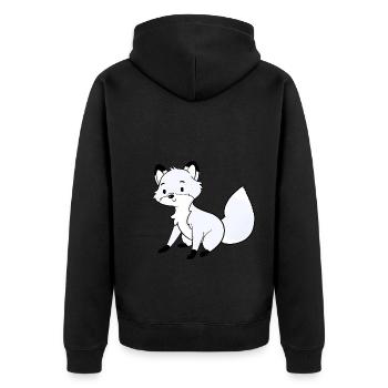 Arctic fox - Unisex Premium Organic Zip Hoodie - black - Back - Nico (187cm)