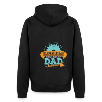 Schreiner Vater cooler Papa - Unisex Premium Bio Zip Hoodie - Schwarz - Hinten - Nico (187cm)