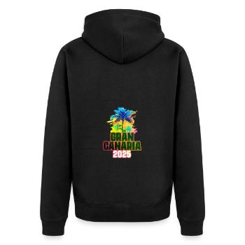 Gran Canaria 2025 Colorful Palm Trees - Unisex Premium Organic Zip Hoodie - black - Back - Nico (187cm)