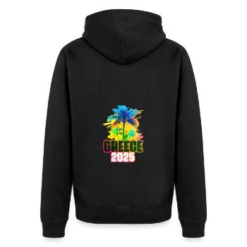 Grèce 2025 Palmiers colorés - Veste à capuche bio Premium Unisexe - noir - Dos - Nico (187cm)