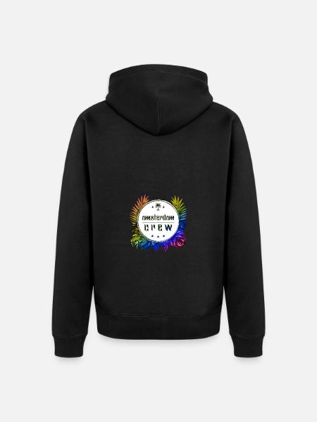 Amsterdam Crew Bunt - Unisex Premium Bio Zip Hoodie - Schwarz