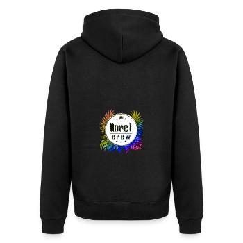 Lloret De Mar Crew Bunt - Unisex Premium Bio Zip Hoodie - Schwarz - Hinten - Nico (187cm)