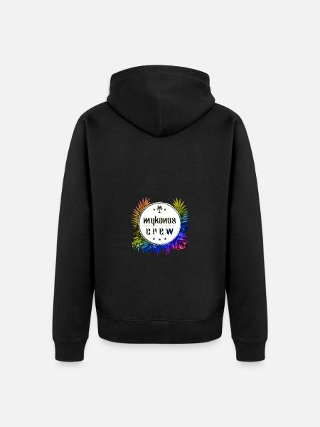 Mykonos Crew Bunt - Unisex Premium Bio Zip Hoodie - Schwarz