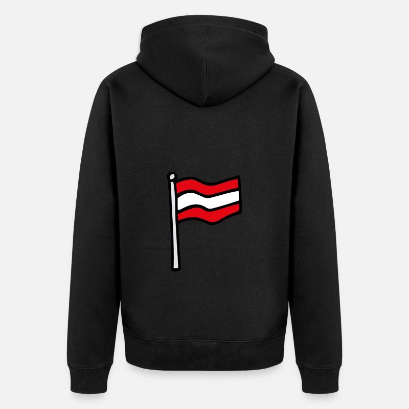 Drapeau de l’Autriche - Veste à capuche bio Premium Unisexe - noir
