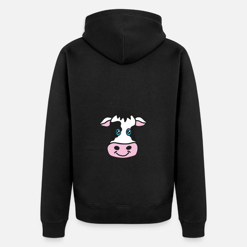 Dessin de vache - Veste à capuche bio Premium Unisexe - noir