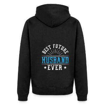 Best Future Husband - Unisex Premium Bio Zip Hoodie - Schwarz - Hinten - Nico (187cm)