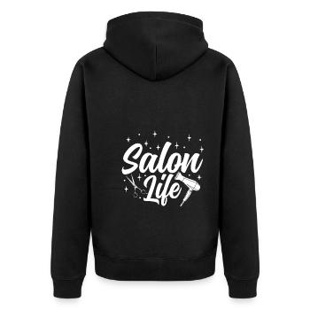 Salon Life Hairdresser Manicurist Technician - Unisex Premium Bio Zip Hoodie - Schwarz - Hinten - Nico (187cm)