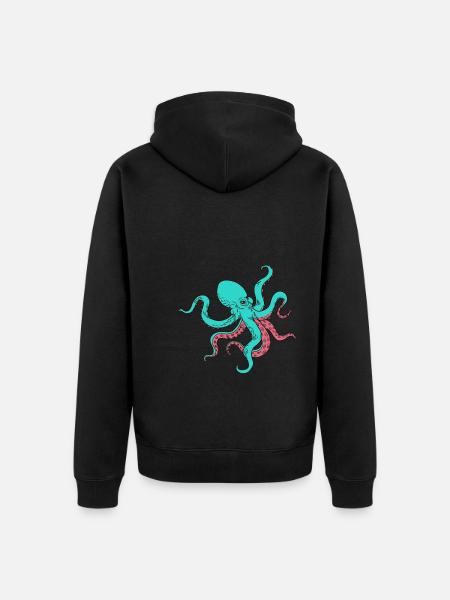Cute Octo - Unisex Premium Bio Zip Hoodie - Schwarz