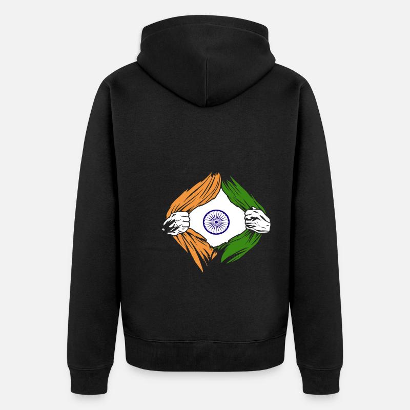 Indian Inside - Unisex Premium Bio Zip Hoodie - Schwarz