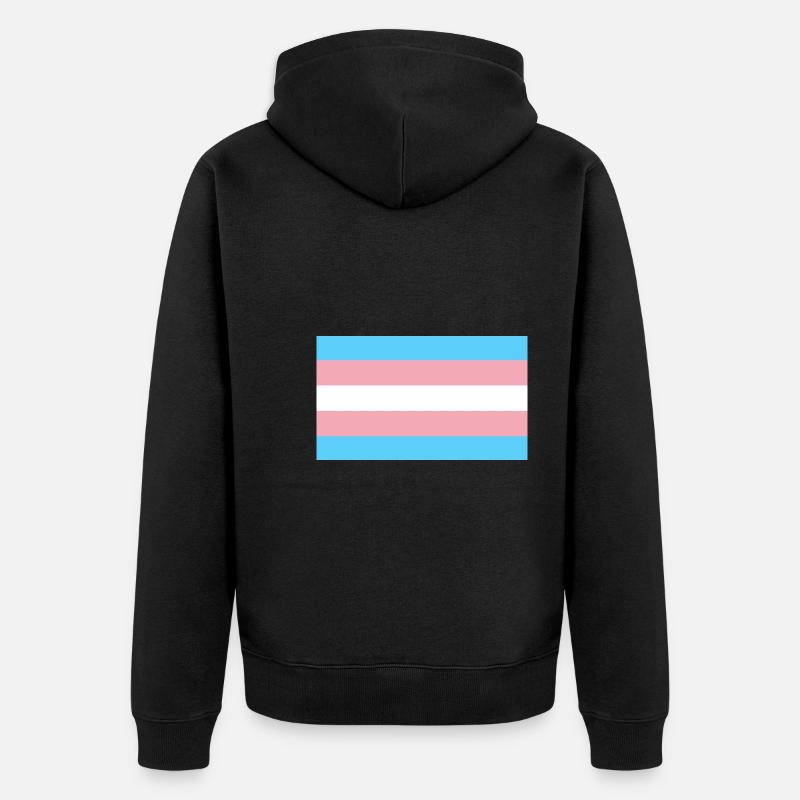 Trans Flag - Unisex Premium Bio Zip Hoodie - Schwarz