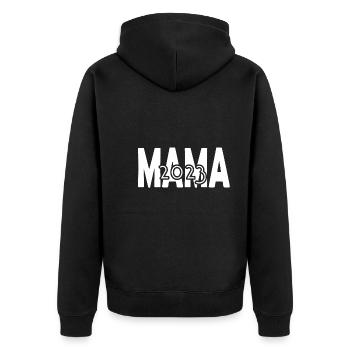 Mama 2023, Mutter werden, Eltern, Schwangerschaft - Unisex Premium Bio Zip Hoodie - Schwarz - Hinten - Nico (187cm)