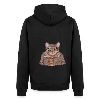 Visage de chat sur les humains - Veste à capuche bio Premium Unisexe - noir - Dos - Nico (187cm)