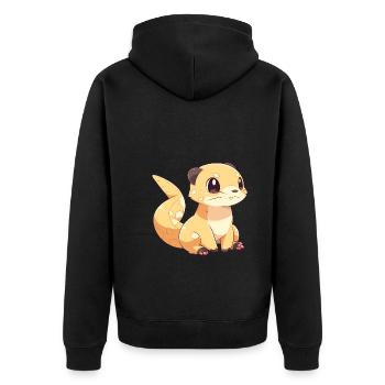 Mungo - Unisex Premium Bio Zip Hoodie - Schwarz - Hinten - Nico (187cm)