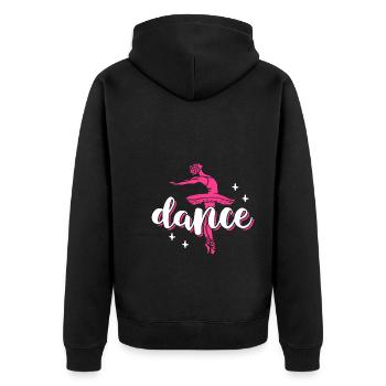 Dance Ballerina Ballet - Unisex Premium Bio Zip Hoodie - Schwarz - Hinten - Nico (187cm)