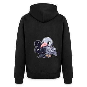 Photographie de bec-de-chaussure - Veste à capuche bio Premium Unisexe - noir - Dos - Nico (187cm)