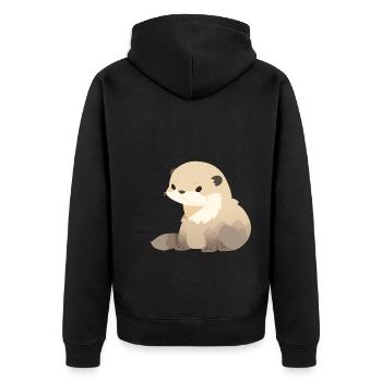 Mungo - Unisex Premium Bio Zip Hoodie - Schwarz - Hinten - Nico (187cm)