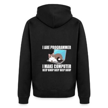 Je suis programmeur - Veste à capuche bio Premium Unisexe - noir - Dos - Nico (187cm)