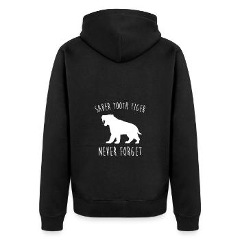 Tigre à dents de sabre - Veste à capuche bio Premium Unisexe - noir - Dos - Nico (187cm)
