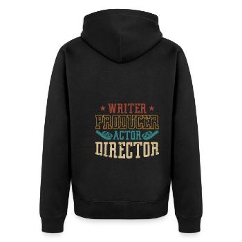 Movie Producer Actor Director - Unisex Premium Bio Zip Hoodie - Schwarz - Hinten - Nico (187cm)
