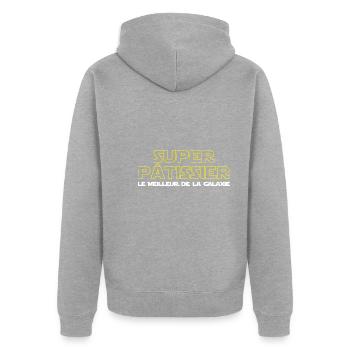 Super pâtissier - Veste à capuche bio Premium Unisexe - gris chiné - Dos - Nico (187cm)
