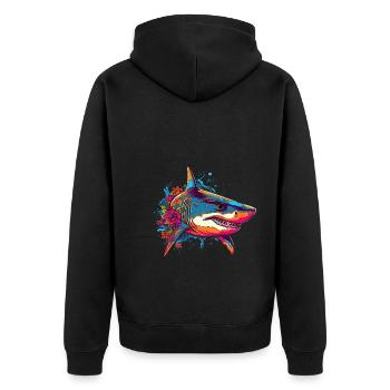 Requin - Veste à capuche bio Premium Unisexe - noir - Dos - Nico (187cm)
