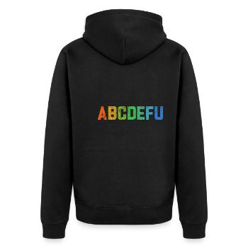 Graphique ABCDEFU amusant pour adultes sarcastiques - Veste à capuche bio Premium Unisexe - noir - Dos - Nico (187cm)