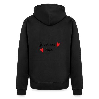 Je t'aime papi de tout mon coeur - Veste à capuche bio Premium Unisexe - noir - Dos - Nico (187cm)