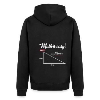 Funny Math Is Easy Find X - Unisex Premium Bio Zip Hoodie - Schwarz - Hinten - Nico (187cm)