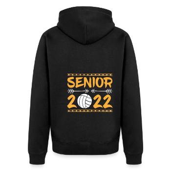 Senior Volleyball Player 2022 - Unisex Premium Bio Zip Hoodie - Schwarz - Hinten - Nico (187cm)