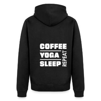 Yoga - Veste à capuche bio Premium Unisexe - noir - Dos - Nico (187cm)