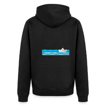Ich will Meer - Unisex Premium Bio Zip Hoodie - Schwarz - Hinten - Nico (187cm)