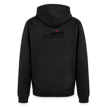 Bientôt maman - Veste à capuche bio Premium Unisexe - noir - Dos - Nico (187cm)