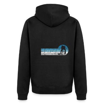 Curling sur glace Curling Retro Cadeau - Veste à capuche bio Premium Unisexe - noir - Dos - Nico (187cm)