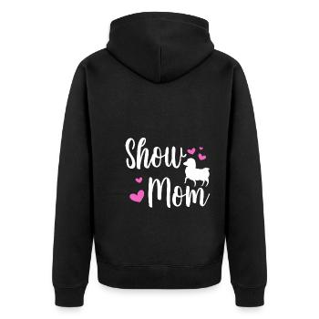 Sheep Show Mom - Unisex Premium Bio Zip Hoodie - Schwarz - Hinten - Nico (187cm)
