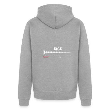 Synthesizer Kick Drum Synth DAW Transient Tail - Unisex Premium Bio Zip Hoodie - Grau meliert - Hinten - Nico (187cm)