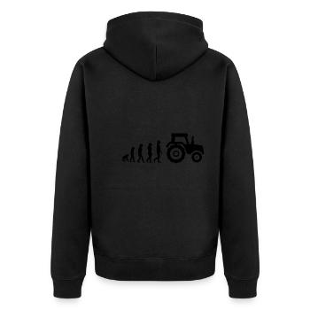 Tracteur évolution - Veste à capuche bio Premium Unisexe - noir - Dos - Nico (187cm)
