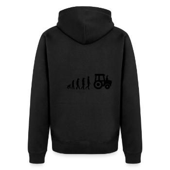 Tracteur évolution - Veste à capuche bio Premium Unisexe - noir - Dos - Nico (187cm)