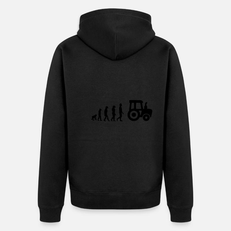 Evolution Traktor - Unisex Premium Bio Zip Hoodie - Schwarz