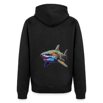 Requin - Veste à capuche bio Premium Unisexe - noir - Dos - Nico (187cm)