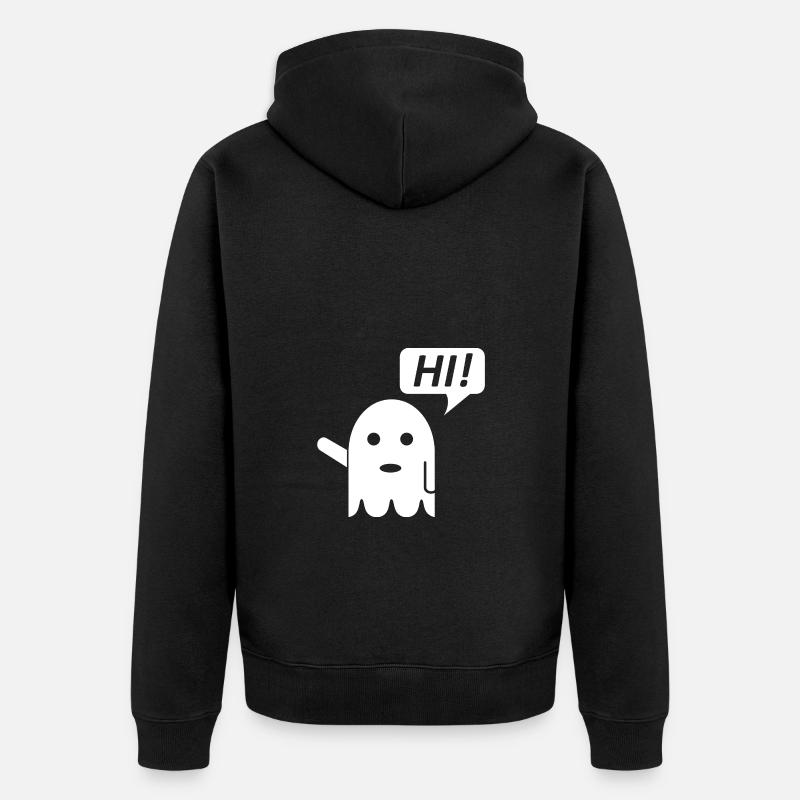 cute ghost - Unisex Premium Bio Zip Hoodie - Schwarz