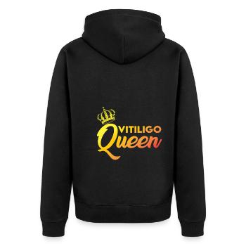 Vitiligo Queen - Unisex Premium Bio Zip Hoodie - Schwarz - Hinten - Nico (187cm)