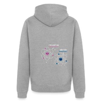 Funny Chemistry I've Lost Electrons - Unisex Premium Bio Zip Hoodie - Grau meliert - Hinten - Nico (187cm)