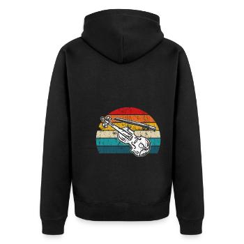 Vintage Retro Violin - Unisex Premium Bio Zip Hoodie - Schwarz - Hinten - Nico (187cm)