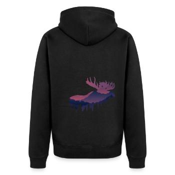 Moose - Unisex Premium Organic Zip Hoodie - black - Back - Nico (187cm)