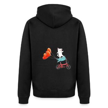 Cyclisme Chat Cycliste Vélo Chante Vélo - Veste à capuche bio Premium Unisexe - noir - Dos - Nico (187cm)