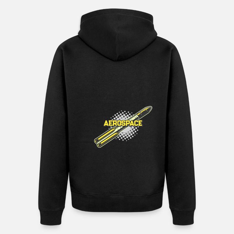 Space Rocket Scifi - Unisex Premium Bio Zip Hoodie - Schwarz