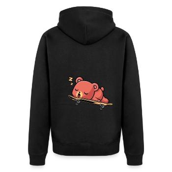 Skater boy - Unisex Premium Organic Zip Hoodie - black - Back - Nico (187cm)