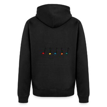 MUSIQUE. ROCK. FÊTE DE LA MUSIQUE. PIANO. CHORALE. - Veste à capuche bio Premium Unisexe - noir - Dos - Nico (187cm)